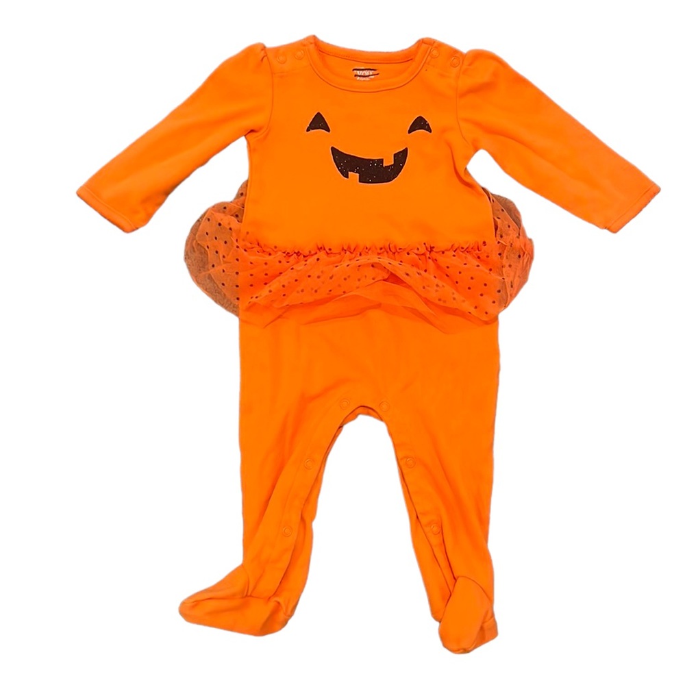Carters Halloween pumpkin tutu footie
